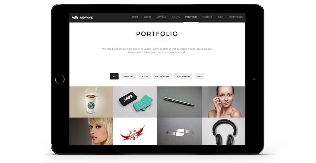 Newave WordPress Theme Responsive Tablet