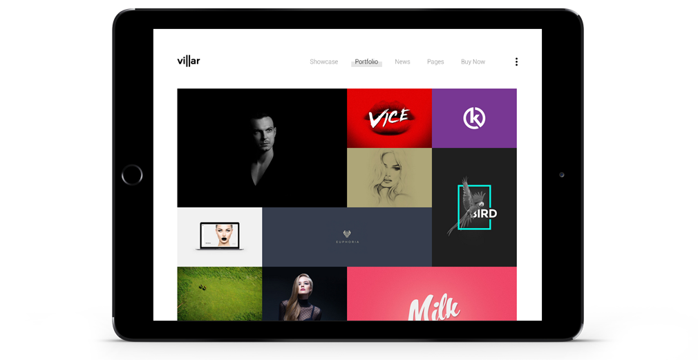 Villar WordPress Theme Responsive Tablet